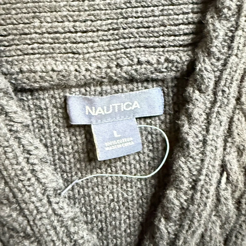 Nautica Women’s Shawl Collar Cable Knit Sweater – Size L (NWT Without Tag)